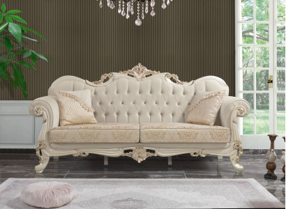 Three Seater Sofa 3 Seat Fabric Sofa Upholstered Sofa Beige Fabric Chesterfield